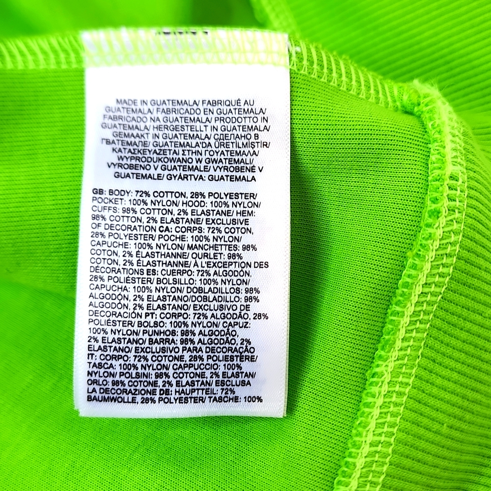 THE NORTH FACE SWEATSHIRT WITH HOODIE, LIME GREEN, EXTRA EXTRA LARGE,XXL - Picture 11 of 12